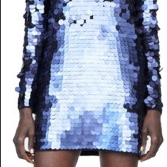 Zara limited edition blue sequin knit mini dress - Picture 9 of 16